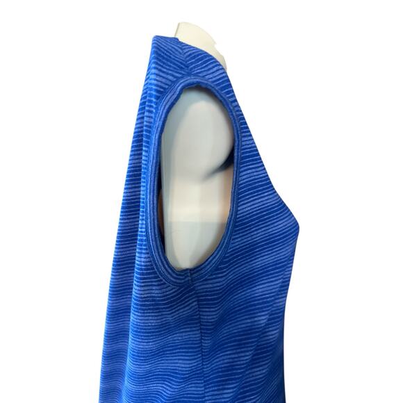 T by talbots blue striped bathing suit coverup dress UPF50 rushed sides petite S - Picture 3 of 7